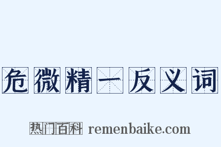 危微精一反义词是什么意思的图片